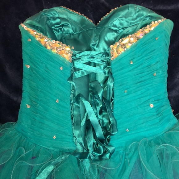 Turquoise Homecoming or prom dress - Picture 4 of 7